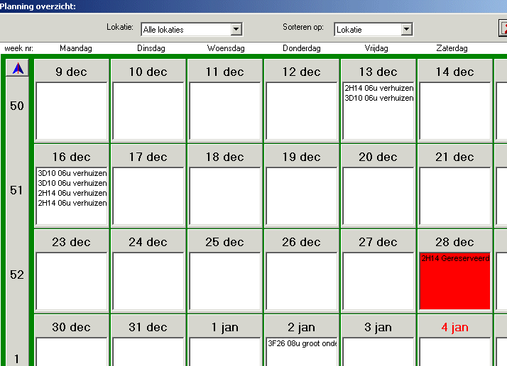 exam schedule